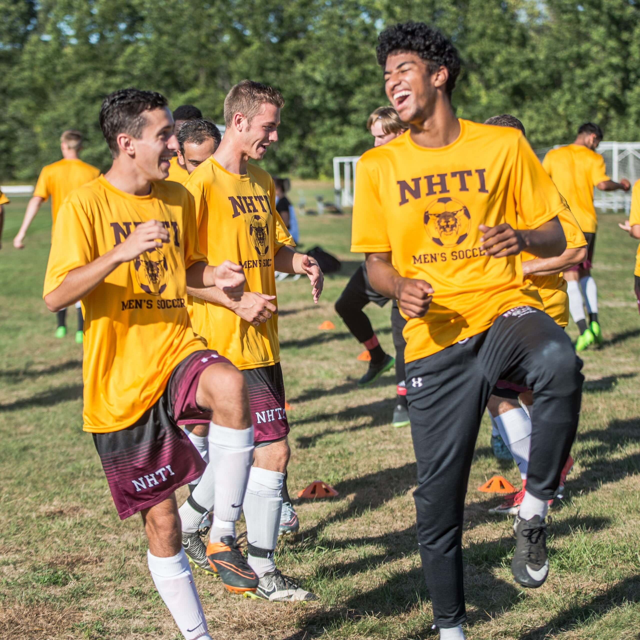 NHTI soccer players