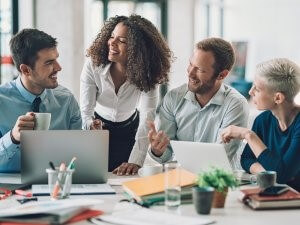 Group of employees identifying their workforce development challenges