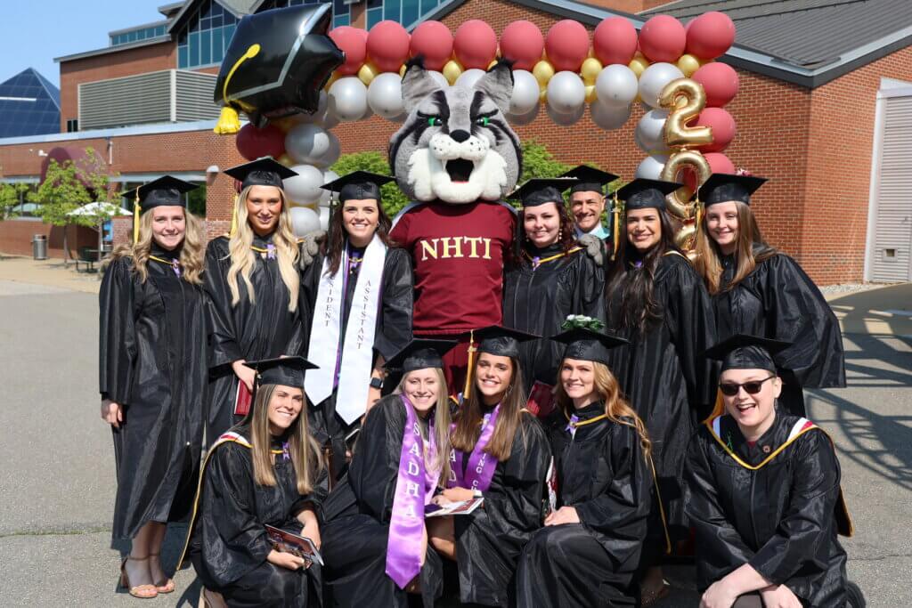 NHTI's Dental Hygiene Class of 2023 pose at the school's 73rd Commencement ceremony, held Friday, May 19, on campus.