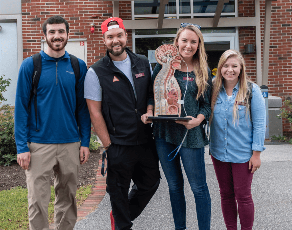 Biology students on campus
