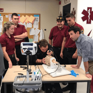 NHTI paramedic Emergency Medicine students during a classroom exercise.