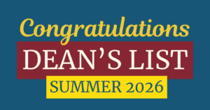 Summer 2026 Dean's List graphic